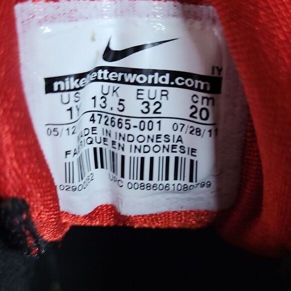 Nike Lebron 9 PS Black WhiteRed Boys Girls Youth Basketball Shoe 472665-001 - Picture 10 of 13